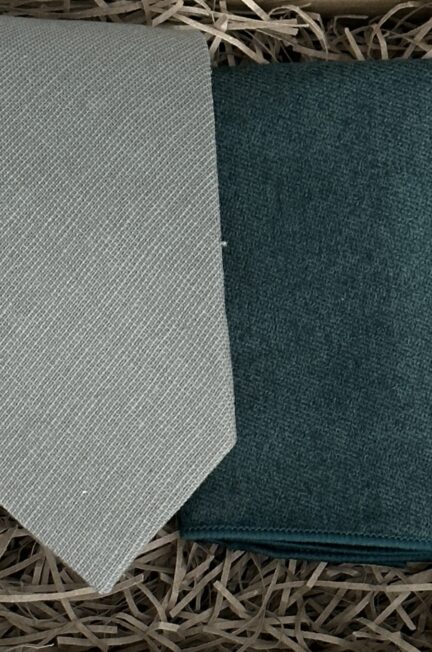 The Sage Tie and Dill Cream Pocket Square