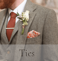 Image of Gilly Gray flower wedding ties and accessories including for a lovely wedding