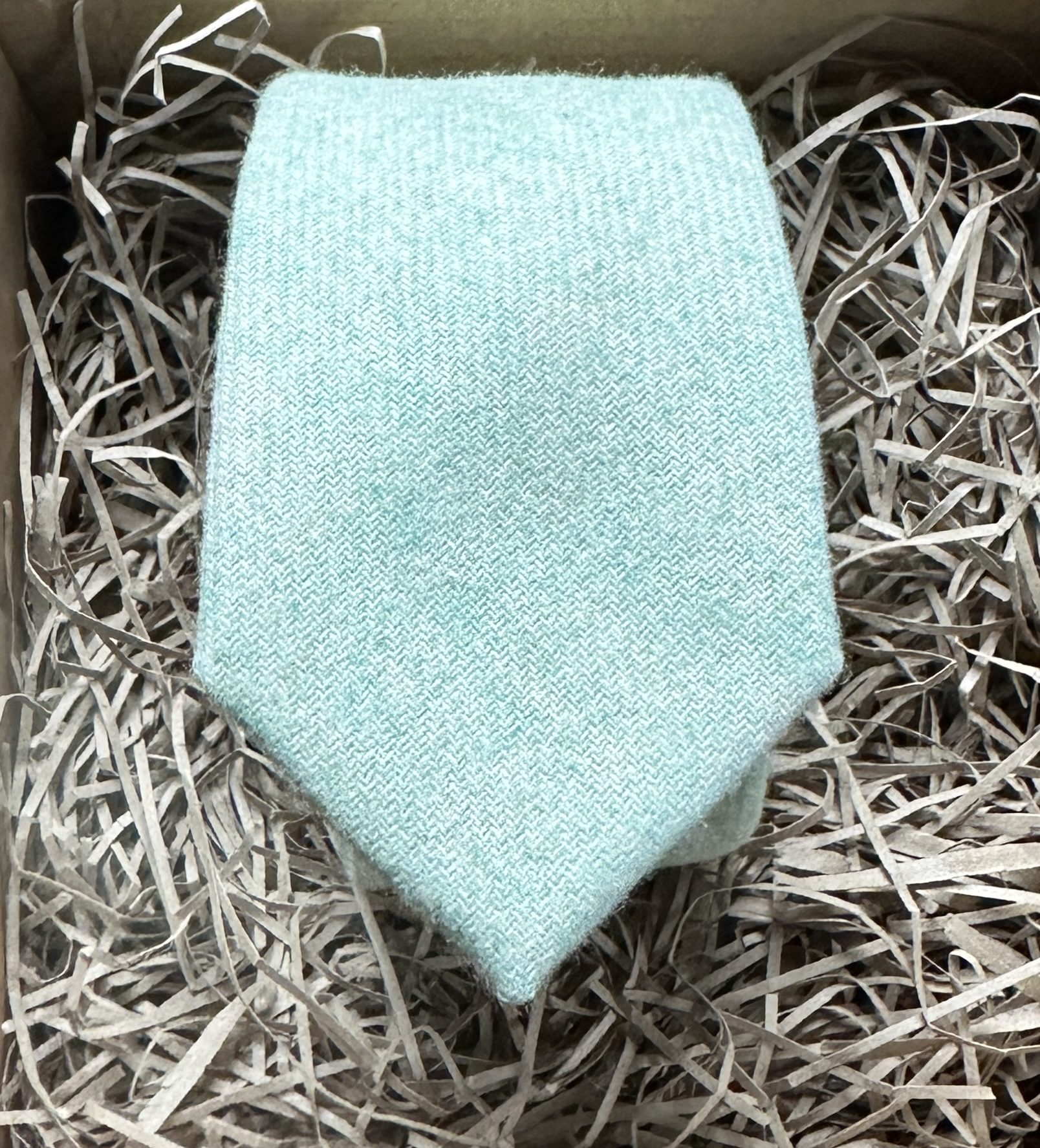 Green wool mens wedding tie