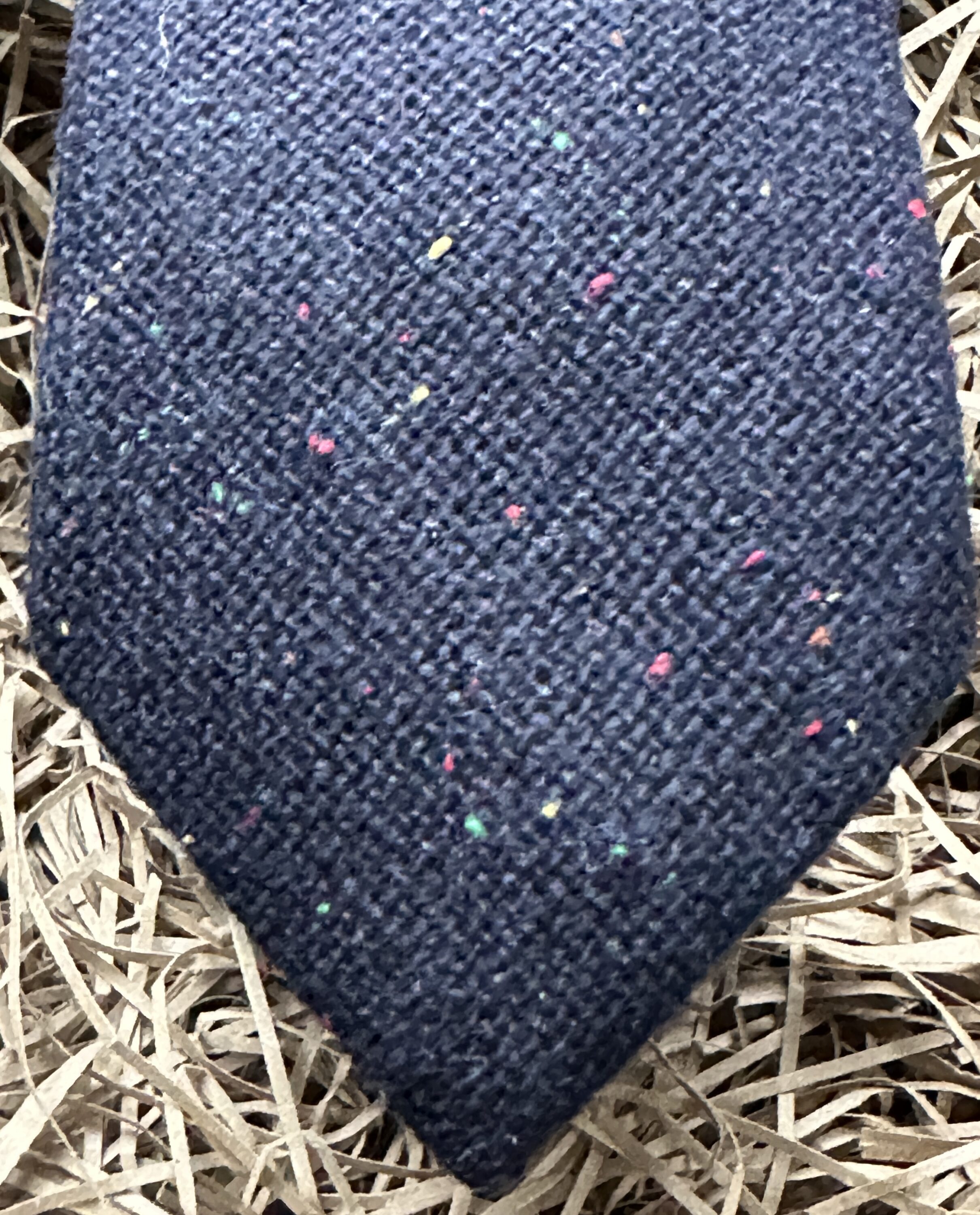 A navy flecked wool tie for weddings and groomsmen gifts